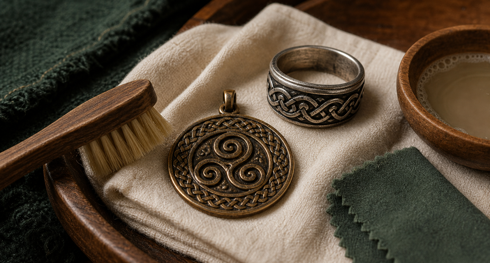 Pendentif celtique présenté dans une boîte cadeau