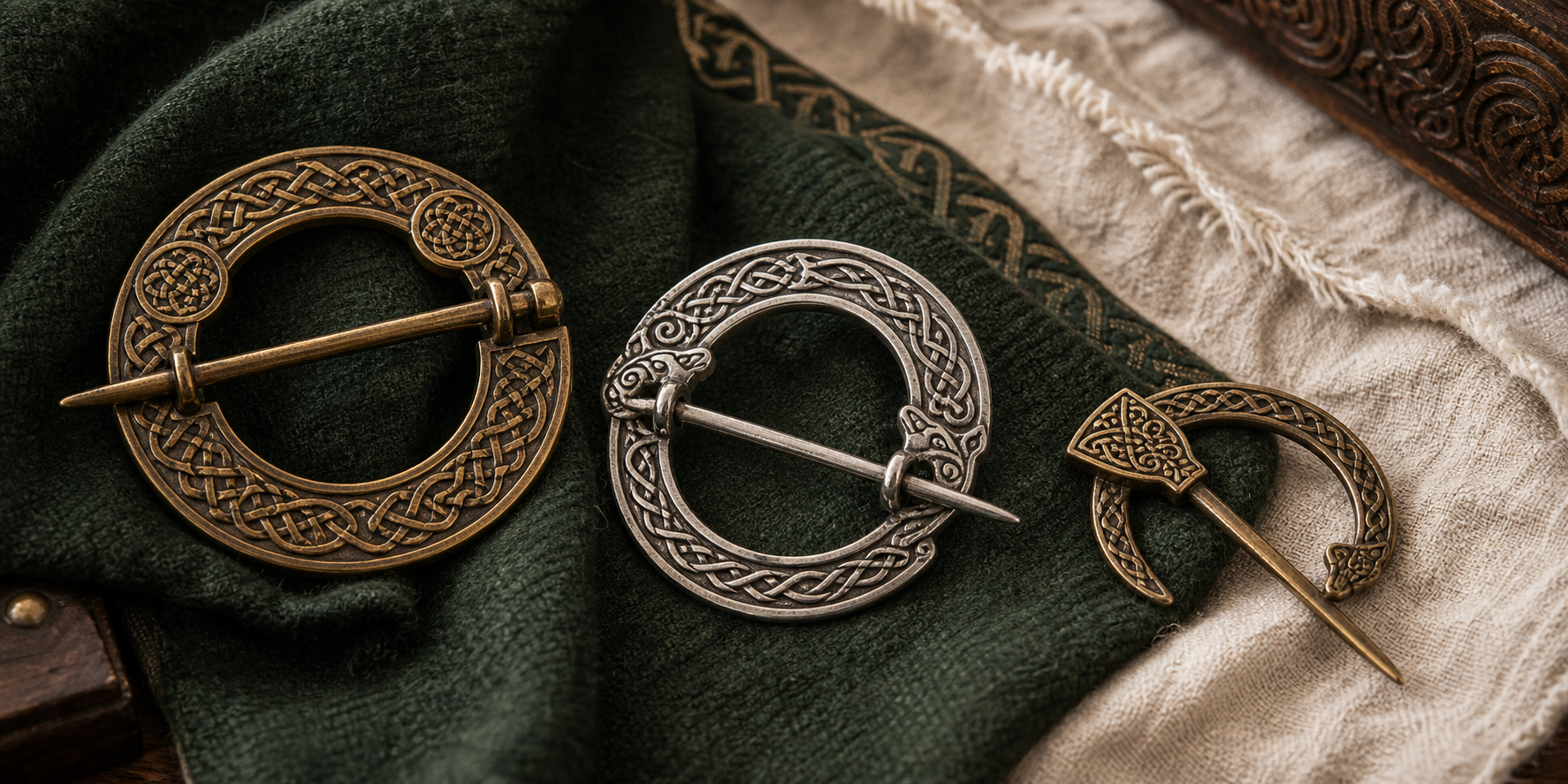 Entrelacs celtiques gravés sur bague, bracelet et pendentif